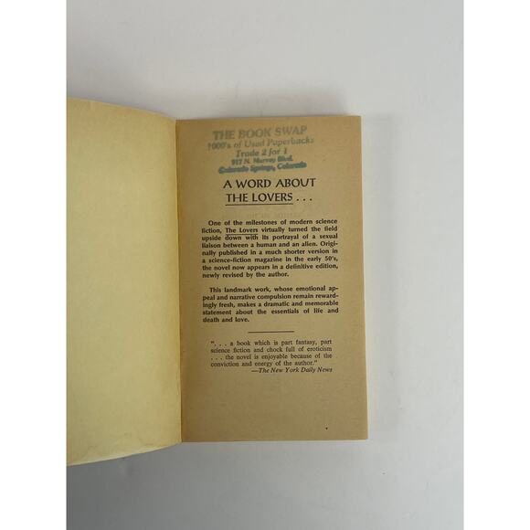 Vintage Paperback Book - The Lovers Philip Jose Farmer - 1979 - Science Fiction - Picture 6 of 7